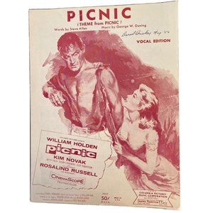 Vintage 1955 Sheet Music Theme From Film “Picnic” w/William Holden and Kim Novak